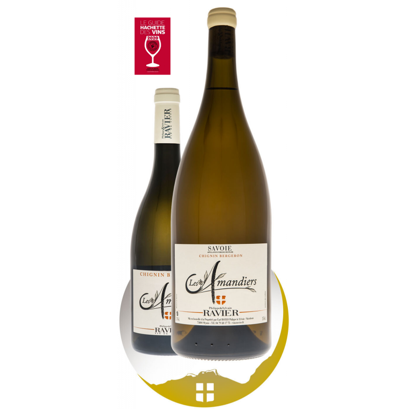 Bouteille vin blanc cru Chignin Bergeron sélection Les Amandiers de la gamme domaine Bouteille vin blanc cru Chignin Bergeron sélection Les Amandiers de la gamme domaine