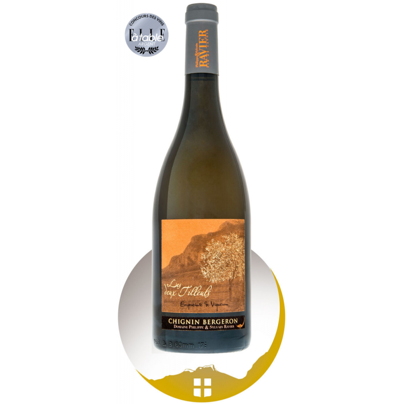 Bouteille vin blanc Les 2 Tilleuls cru Chignin Bergeron de la gamme Empreinte de Vigneron Bouteille vin blanc Les 2 Tilleuls cru Chignin Bergeron de la gamme Empreinte de Vigneron